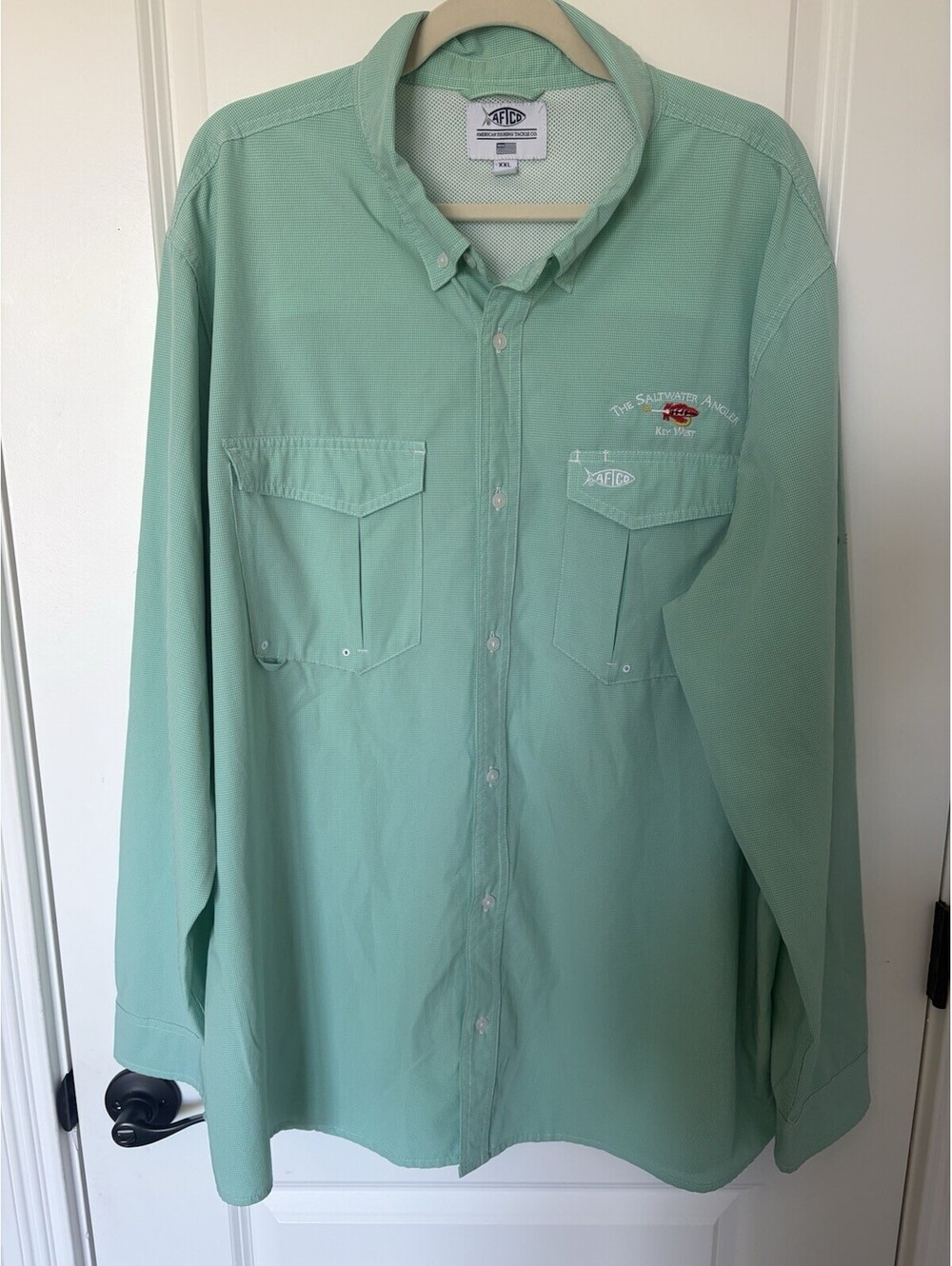 AFTCO Fishing Shirt Saltwater Angler Green Long Sleeve